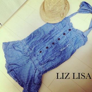 リズリサ(LIZ LISA)の新品リズリサ♡デニムドットサロペット(サロペット/オーバーオール)