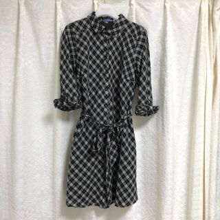 バーバリーブルーレーベル(BURBERRY BLUE LABEL)の美品【BURBERRY BLUE LABEL】チェック柄 シャツ ワンピース(ひざ丈ワンピース)