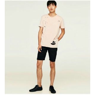 ザラ(ZARA)の新品 完売 ZARA サマーニット Tシャツ クラッシュ加工 入り M セール(ニット/セーター)