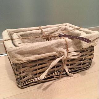 ザラホーム(ZARA HOME)の新品 ZARA HOME ザラホーム 内張り込みバスケット 2個セット 完売(バスケット/かご)