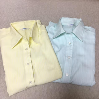 事務服 ♡ 速乾性ワイシャツ 2枚セット 5号 S(シャツ/ブラウス(長袖/七分))