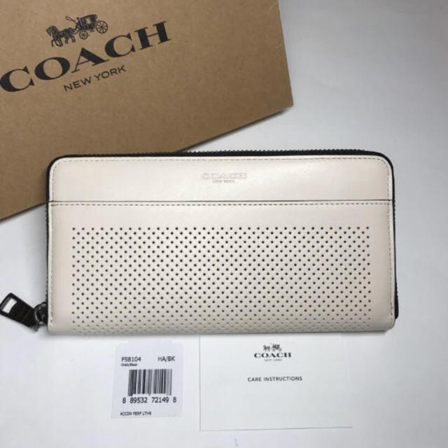 COACH(コーチ)の【新品】COACH★パンチングレザー長財布 オフホワイト メンズのファッション小物(長財布)の商品写真