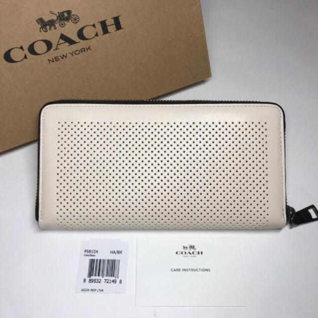 COACH(コーチ)の【新品】COACH★パンチングレザー長財布 オフホワイト メンズのファッション小物(長財布)の商品写真