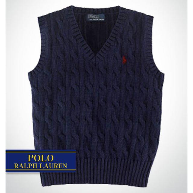 Ralph Lauren(ラルフローレン)の☆新品☆ 95 ラルフローレン クラシックケーブルベスト　ネイビー　7806 キッズ/ベビー/マタニティのキッズ服男の子用(90cm~)(ニット)の商品写真