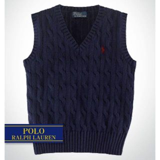 ラルフローレン(Ralph Lauren)の☆新品☆ 95 ラルフローレン クラシックケーブルベスト　ネイビー　7806(ニット)