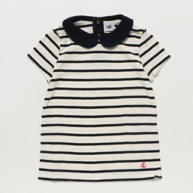 PETIT BATEAU(プチバトー)の3a 新品 プチバトー マリニエール衿つき半袖カットソー キッズ/ベビー/マタニティのキッズ服女の子用(90cm~)(Tシャツ/カットソー)の商品写真