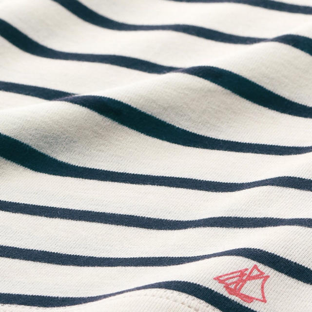 PETIT BATEAU(プチバトー)の3a 新品 プチバトー マリニエール衿つき半袖カットソー キッズ/ベビー/マタニティのキッズ服女の子用(90cm~)(Tシャツ/カットソー)の商品写真