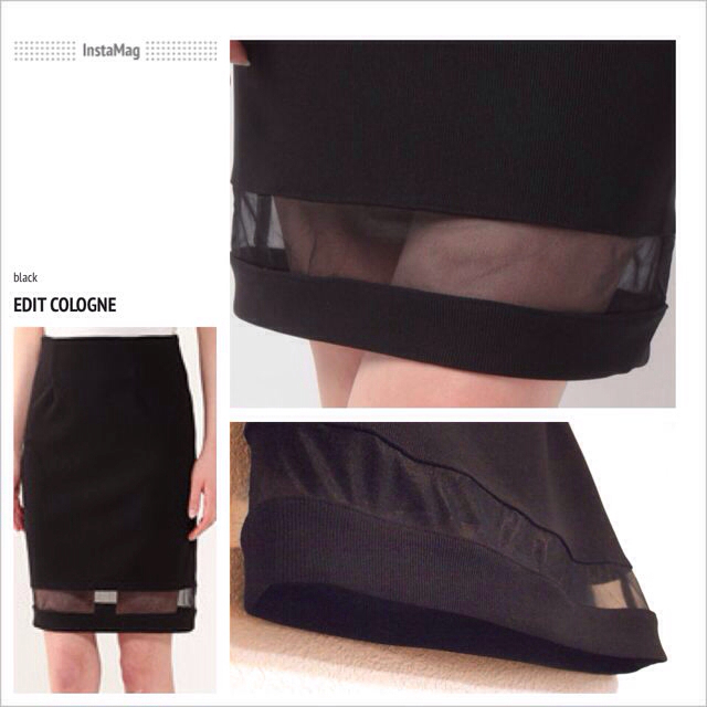 PROPORTION BODY DRESSING(プロポーションボディドレッシング)のシースルータイトスカート♡ブラック レディースのスカート(ひざ丈スカート)の商品写真