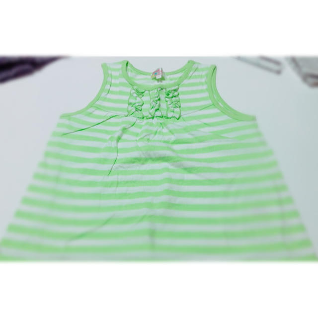 motherways(マザウェイズ)のmotherways 緑ボーダータンクトップ  キッズ/ベビー/マタニティのキッズ服女の子用(90cm~)(その他)の商品写真