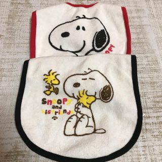 スヌーピー(SNOOPY)の【未使用】スヌーピースタイ２枚セット(ベビースタイ/よだれかけ)