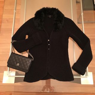 グッチ(Gucci)の☆GUCCI グッチ☆ ファー付きニットジャケット(ニットコート)