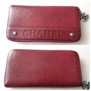 シャネル(CHANEL)のCHANEL 長財布 レッド 赤(財布)