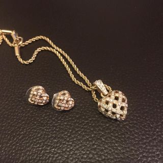 スワロフスキー(SWAROVSKI)のスワロフスキー ハートネックレス＆ピアス 三点セット(ネックレス)