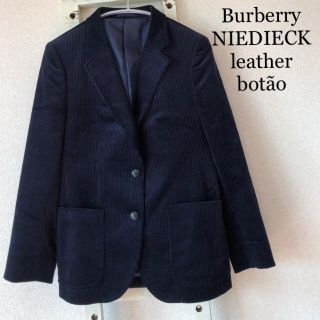 バーバリー(BURBERRY)のBurberry×ニーディクベルベット！！最高級白タグ本革ボタン(テーラードジャケット)