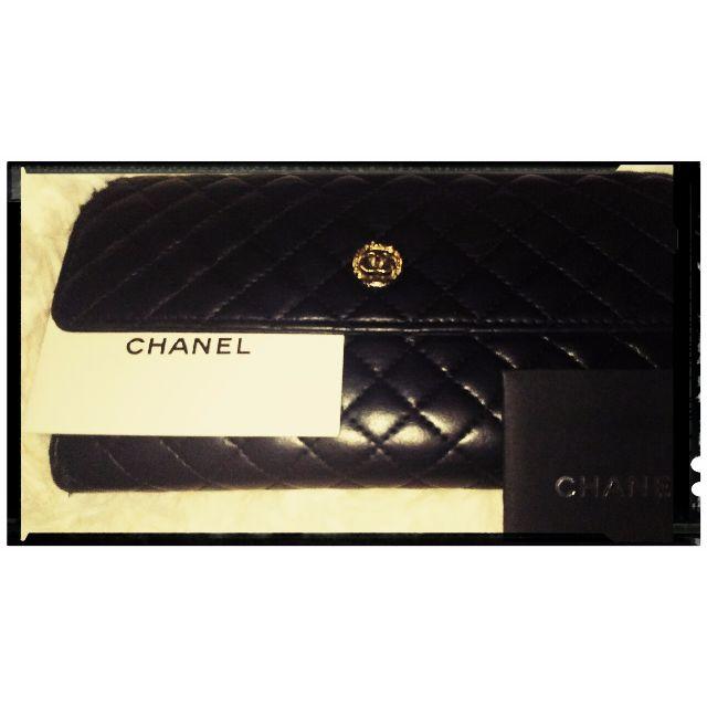 CHANEL(シャネル)の正規品限定！CHANEL❤マトラッセ長財布、黒×ピンク レディースのファッション小物(財布)の商品写真