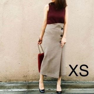 ザラ(ZARA)のザラ zara  ミディ丈ラップスタイルスカート XS チェックスカート(ひざ丈スカート)