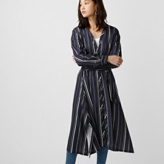 アズールバイマウジー(AZUL by moussy)の新品 半額！アズール ベルト付きシャツガウン ダークネイビー (カーディガン)