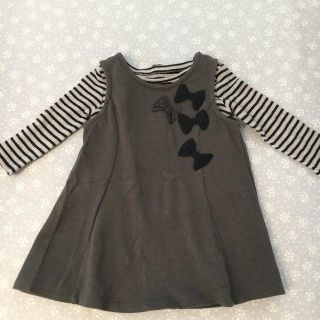 オールドネイビー(Old Navy)のブラック×グレー トップス70(シャツ/カットソー)