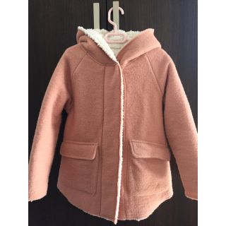 ザラキッズ(ZARA KIDS)のZARA girls ボアコート サーモンピンク 128㎝(コート)