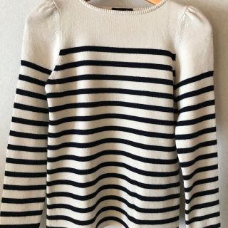 Drawer - ドゥロワー パフスリーブ カシミヤ ボーダー ニットの通販 by