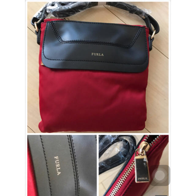 Furla(フルラ)の新品★フルラ FURLA★レッド 黒ミニショルダーバッグ レザー レディースのバッグ(ショルダーバッグ)の商品写真