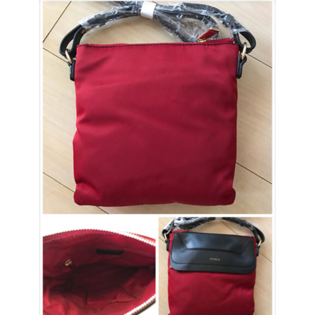 Furla(フルラ)の新品★フルラ FURLA★レッド 黒ミニショルダーバッグ レザー レディースのバッグ(ショルダーバッグ)の商品写真