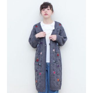 ドットアンドストライプスチャイルドウーマン(Dot&Stripes CHILDWOMAN)のCHILD WOMAN 透かし編みロング丈カーディガン(ニット/セーター)