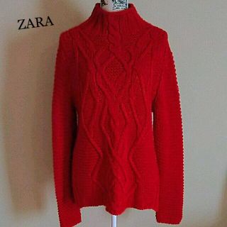 ザラ(ZARA)のZARA ケーブルニット RED(ニット/セーター)