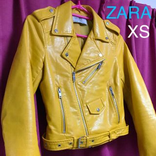 ザラ(ZARA)のZARA ライダースジャケット イエロー(ライダースジャケット)