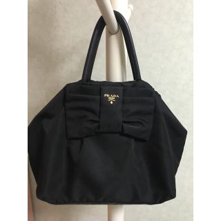 プラダ(PRADA)のPRADA リボン トートバッグ ナイロン 本物 美品(トートバッグ)