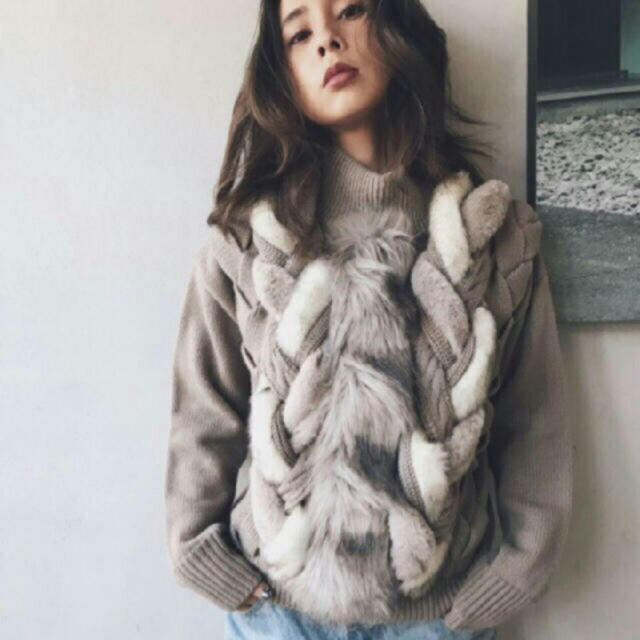 Ameri VINTAGE  FUR BRAID CABLE KNIT レディースのトップス(ニット/セーター)の商品写真