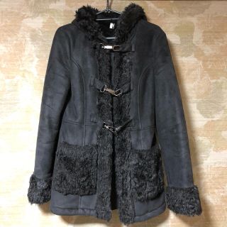 トップショップ(TOPSHOP)のTOPSHOP ムートンコート BLACK(ロングコート)