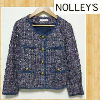 ノーリーズ(NOLLEY'S)の購入36000円 NOLLEY'S ノーリーズ ファンシーツィードジャケット(ノーカラージャケット)