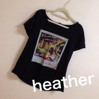 ヘザー(heather)のheather プリントTシャツ(Tシャツ(半袖/袖なし))