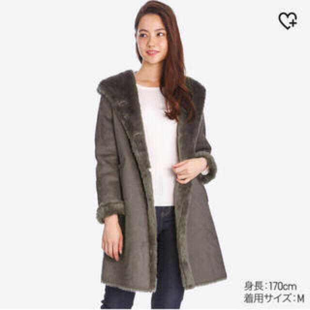 UNIQLO(ユニクロ)のユニクロ グレー Ｓサイズ♪ レディースのジャケット/アウター(ムートンコート)の商品写真