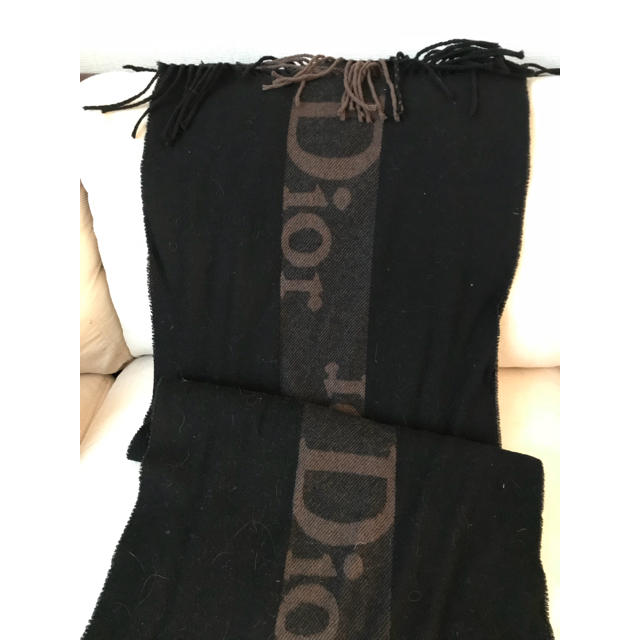 Dior(ディオール)の【美品】ディオール マフラー 黒 ベージュ 定番 レディースのファッション小物(マフラー/ショール)の商品写真