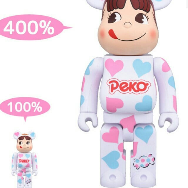 「BE@RBRICK 着ぐるみ ペコちゃん ハート 100％ ＆ 400％」