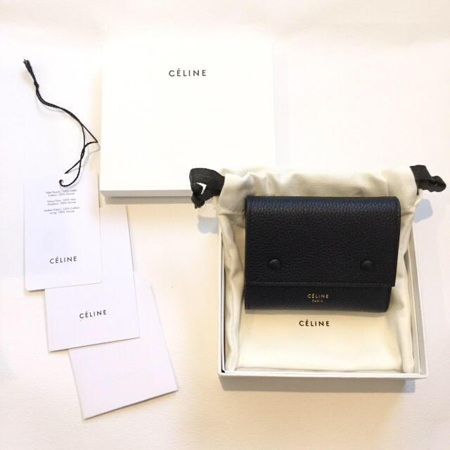 celine(セリーヌ)の【限定色】CELINE ミニ財布 ミッドナイト ネイビー 三つ折り財布 レディースのファッション小物(財布)の商品写真