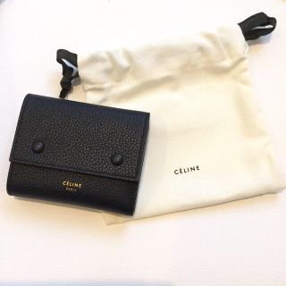 セリーヌ(celine)の【限定色】CELINE ミニ財布 ミッドナイト ネイビー 三つ折り財布(財布)