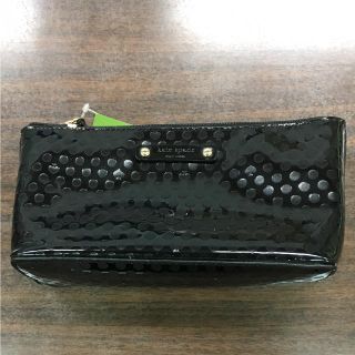 ケイトスペードニューヨーク(kate spade new york)のケイトスペードKate spade黒エナメルポーチ(新品)(ポーチ)