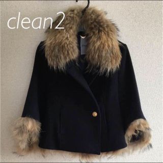 ビューティアンドユースユナイテッドアローズ(BEAUTY&YOUTH UNITED ARROWS)の【美品】ショートファーコート ネイビー clean2(ピーコート)