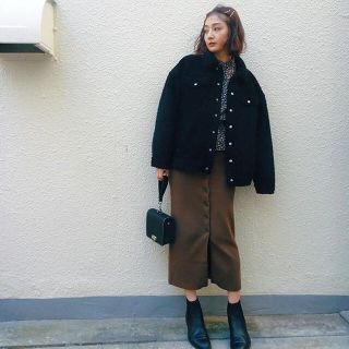 マウジー(moussy)のmoussy ニットスカート(ひざ丈スカート)