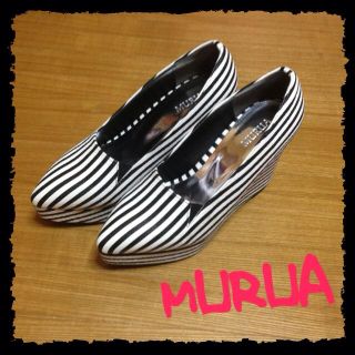 ムルーア(MURUA)のMURUA 厚底ストライプパンプス(ハイヒール/パンプス)