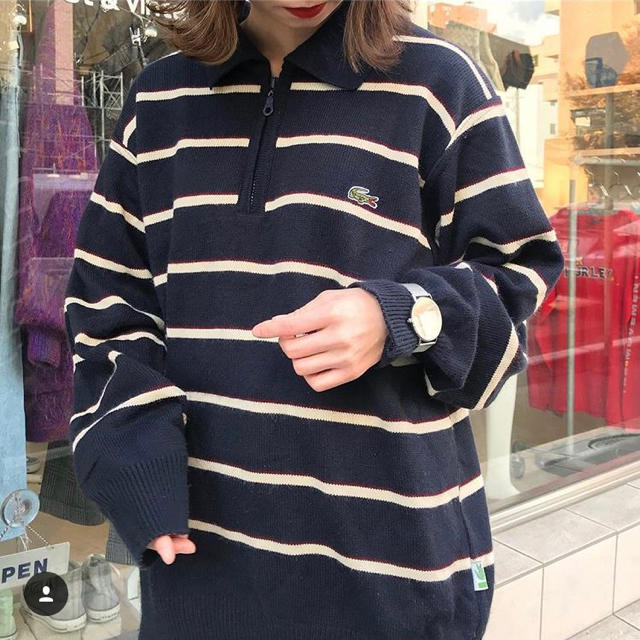 LACOSTE - ラコステハーフジップニットの通販 by mmm.ii's shop