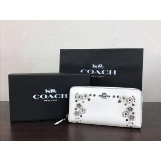 コーチ(COACH)の新品・未使用品 コーチ 長財布 ブティックライン スリム ウォレット 花柄 白(財布)