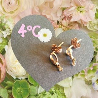 ヨンドシー(4℃)の値下げ！4℃♥k10･ダイヤピアス(ピアス)