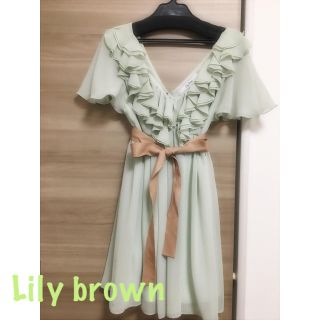 リリーブラウン(Lily Brown)の美品♡専用商品です★リリーブラウン♡フリル ワンピース♡ミントグリーン(ミニワンピース)