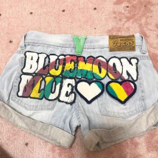 ブルームーンブルー(BLUE MOON BLUE)のBLUE  MOON BLUE  ショートパンツ  デニム　プリント(ショートパンツ)