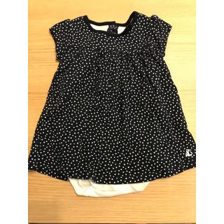 プチバトー(PETIT BATEAU)のプチバトー 半袖ボディドレス 12m(ロンパース)