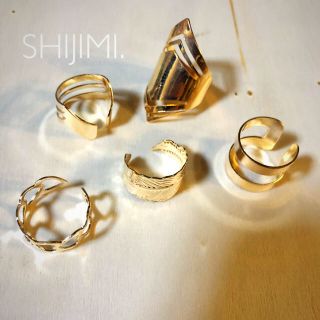 トゥデイフル(TODAYFUL)の【Import〻ring.set】Gold 5点セット シンプル Hawaii(リング(指輪))